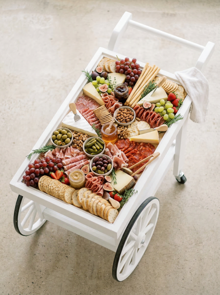 firefly please generate images of a charcuterie cart with no branding and no people, and it m 67541